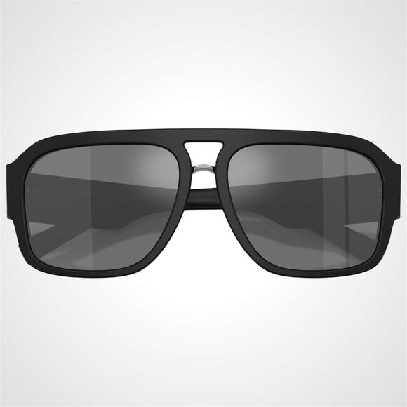 New Dolce & Gabbana Sunglasses Black Matte Aviator Pilot Gray Mirror Black Lens - Picture 5 of 6
